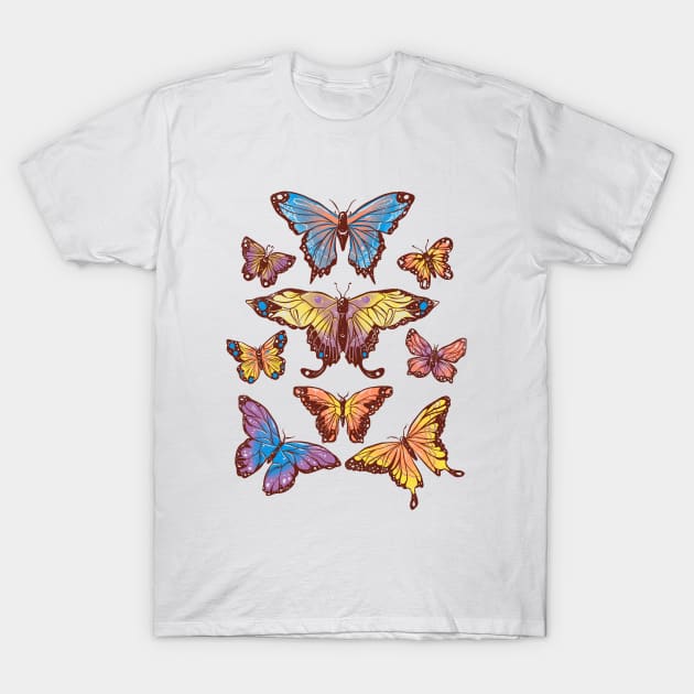 Butterflies - Beauty Caterpillars Colors Gift T-Shirt by eduely